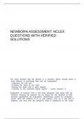 Newborn Assessment&colon; NCLEX questions