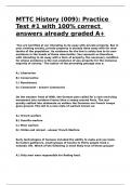 MTTC History &lpar;009&rpar; Practice Test -1 with 100- correct answers already graded A&plus;