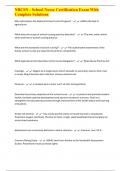 NBCSN - School Nurse Certification Exam With Complete Solutions