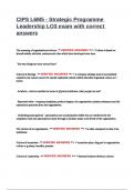 CIPS L6M5 - Strategic Programme Leadership LO3 exam with correct answers