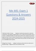 Me 445&colon; Exam 1 Questions & Answers 2024-2025