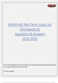 ENGM 445 Mid Term Study Set &lpar;Homework 4&rpar; Questions & Answers 2024-2025