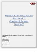 ENGM 445 Mid Term Study Set &lpar;Homework 2&rpar; Questions & Answers 2024-2025