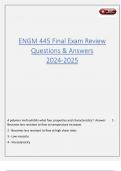 ENGM 445 Final Exam Review Questions & Answers 2024-2025