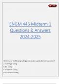 ENGM 445 Midterm 1 Questions & Answers 2024-2025