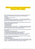 CPFO Accounting Exam Questions And Answers 100&percnt; Verified&period;