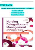 Test Bank for Nursing Delegation and Management of Patient Care 3rd Edition by Kathleen Motacki&comma; All Chapters Covered&comma; A&plus; guide&period; ISBN&colon;9780323625463
