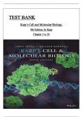 KARP&rsquo;S CELL AND MOLECULAR BIOLOGY&comma; 9TH EDITION TEST BANK Test Bank For Karp&rsquo;s Cell and Molecular Biology&comma; 9th Edition By Gerald Karp&comma; Janet Iwasa&comma; Wallace Marshall ISBN&colon; 9781119598169 ISBN&colon; 9781119598244 ALL CHAPTERS COVERED