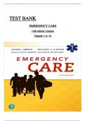 Test Bank for Emergency Care 14th Edition by Daniel Limmer&comma; Michael F&period; O'Keefe and Edward T&period; Dickinson&comma; A&plus; guide &vert; All Chapters Covered ISBN&colon;9780130157942