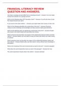 FINANCIAL LITERACY REVIEW QUESTION AND ANSWERS