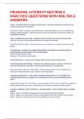 FINANCIAL LITERACY SECTION 2 PRACTICE QUESTIONS WITH MULTIPLE ANSWERS&period;