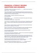 FINANCIAL LITERACY REVIEW QUESTIONS AND ANSWERS