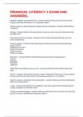 FINANCIAL LITERACY 1 EXAM AND ANSWERS