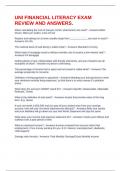 UNI FINANCIAL LITERACY EXAM REVIEW AND ANSWERS&period;