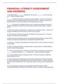 FINANCIAL LITERACY ASSESSMENT AND ANSWERS