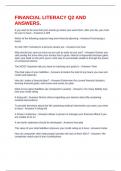 FINANCIAL LITERACY Q2 AND ANSWERS