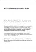 HSI Instructor Development Course Exam Questions and Answers
