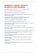 FINANCIAL LITERACY PACKET 2 REVIEW 1&plus;2 AND ANSWERS