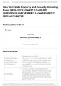 New York State Property and Casualty Licensing Exam &vert;2024-2025 NEWEST COMPLETE QUESTIONS AND VERIFIED ANSWERS&vert;GET IT 100&percnt; ACCURATE&excl;&excl;