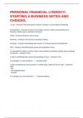 PERSONAL FINANCIAL LITERACY&colon; STARTING A BUSINESS NOTES AND CHOICES