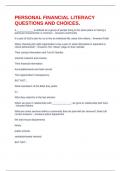 PERSONAL FINANCIAL LITERACY QUESTIONS AND CHOICES&period;