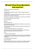 HS 3400 Final Exam Questions And Answers 
