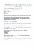 WGU C100 Humanities-Classical Period Exam Questions & Answers