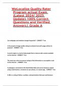 WeLocalize Quality Rater Program actual Exam &lpar;Latest 2024&sol; 2025 Update&rpar; 100&percnt; Correct Questions and Verified Answers&vert; Grade A