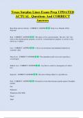 Texas Surplus Lines Exam Prep UPDATED  ACTUAL Questions And CORRECT  Answers