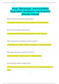 Fluid&comma; Electrolyte&comma; and Acid-Base Regulation Questions and Answers  Already Passed