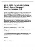 EBIO 2070 CU BOULDER FALL EXAM 3 questions and answers&lpar;graded A&plus;&rpar;