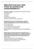 EBIO 2070 Final Exam 2024 Clicker Qs questions and answers&lpar;graded A&plus;&rpar;&period;