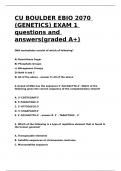 CU BOULDER EBIO 2070 &lpar;GENETICS&rpar; EXAM 1 questions and answers&lpar;graded A&plus;&rpar;&period;