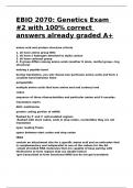 EBIO 2070 Genetics Exam -2 with 100- correct answers already graded A&plus;&period;