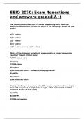 EBIO 2070 Exam 4questions and answers&lpar;graded A&plus;&rpar;