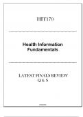&lpar;Devry&rpar; HIT170 Health Information Fundamentals - Latest Finals Review Q & S 2024