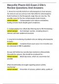 Maryville Pharm 615 Exam 2 Elle's Review Questions And Answers 