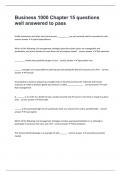 Business 1000 Chapter 15 questions well answered to pass