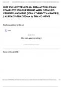 NUR 256 MIDTERM EXAM 2024 ACTUAL EXAM COMPLETE 250 QUESTIONS WITH DETAILED VERIFIED ANSWERS &lpar;100&percnt; CORRECT ANSWERS&rpar; &sol; ALREADY GRADED A&plus; &sol;&sol; BRAND NEW&excl;&excl;