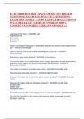 ELECTROLYSIS IBEC AND LASER STATE BOARD TEST FINAL EXAM AND PRACTICE QUESTIONS EXAM 2024 NEWEST EXAM COMPLETE QUESTIONS WITH DETAILED VERIFIED ANSWERS