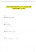 SAT MOST TESTED VOCABULARY 2024&sol;2025  VERIFIED KEY TERMS