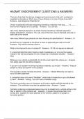 HAZMAT ENDORSEMENT QUESTIONS & ANSWERS 2024&sol;2025