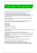 NFDN 2007 FINAL EXAM QUESTIONS WITH 100&percnt; COMPLETE SOLUTIONS 