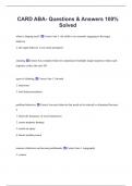 CARD ABA- Questions & Answers 100&percnt;  Solved 