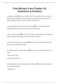 Post Mortem Care Chapter 42-  Questions & Answers 