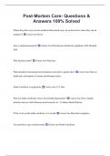 Post-Mortem Care- Questions &  Answers 100&percnt; Solved 
