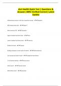 dsst Health Quick Test &vert; Questions & Answers 100&percnt; Verified Correct&vert; Latest Update