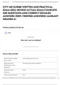 CITY MD SCRIBE WRITTEN AND PRACTICAL EXAM 2024 NEWEST ACTUAL EXAM COMPLETE 200 QUESTIONS AND CORRECT DETAILED ANSWERS &lpar;100&percnt; VERIFIED ANSWERS&rpar; &vert;ALREADY GRADED A&plus;