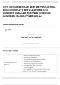CITY MD SCRIBE EXAM 2024 NEWEST ACTUAL EXAM COMPLETE 200 QUESTIONS AND CORRECT DETAILED ANSWERS &lpar;VERIFIED ANSWERS&rpar; &vert;ALREADY GRADED A&plus;