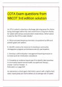 COTA Exam questions from NBCOT 3rd edition solution